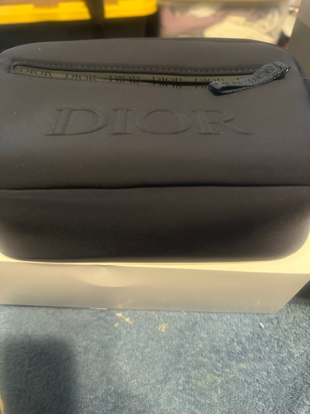 Dior  Black Embossed Toiletry Pouch - Picture 3 of 12